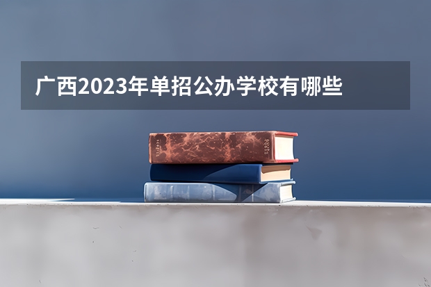 广西2023年单招公办学校有哪些
