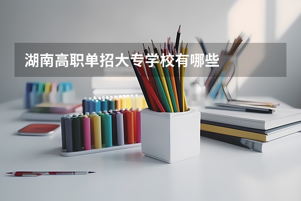 湖南高职单招大专学校有哪些