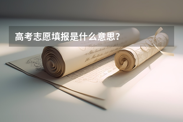 高考志愿填报是什么意思？